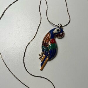 Colorful Parrot Pendant Necklace - Blue, Green, Red